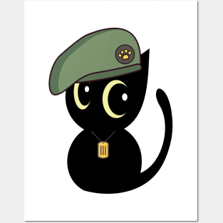 Green Beret Black Cat Posters and Art